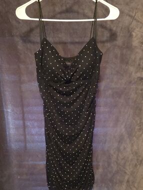 B. Smart Black Dress with Iridescent Rhinestones